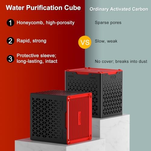 Pure Cube Water Trough Filter 3.0 Super‑Strong Filtration Aquarium Water Trough Activated Carbon Purifier Cube for Horse, Livestock, Fish Tanks & Ponds,Red,for 20 Gallons Tank - Image 6