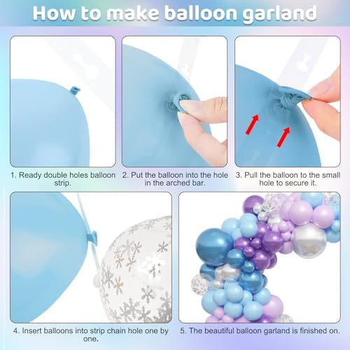 Amandir 153pcs Blue Purple Balloon Garland Arch Kit Different Sizes - Image 3