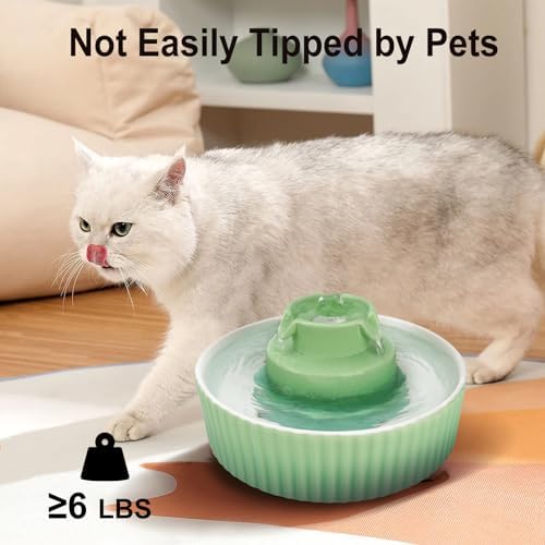 Lawfery Ceramic Cat Water Fountain, 2.1L/71oz Cupcake Pet Fountain - Image 7