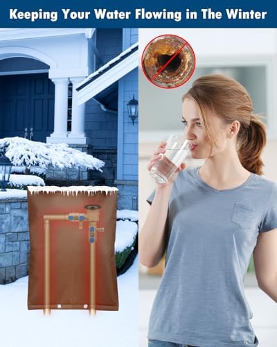Backflow Preventer Insulation Cover (5°F), Actgan 24"X30" 5 Layers Outdoor Pressure Vacuum Breaker Cover, Water Well Pump Cover, Sprinkler Valve Cover, Faucet Cover for Winter Freeze Protection Coffee - Image 5