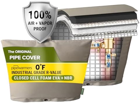 The Original Winter Pipe Insulation Cover (0˚F) - Extra-Thick EVA+NBR (UV-Coated) Insulated Backflow Preventer Freeze Protection, Pump Cover, Sprinkler/Well/Valve Head Cover - (36" W X 24" H) by PipeWarmers