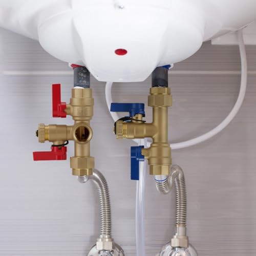 3/4 Inch IPS Isolator Tankless Water Heater Service Valve Kit with Pressure Relief Valve, Lead-Free Brass - Image 6