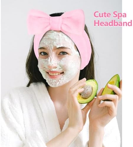Ondder 8 Pcs Pink Spa Headband Microfiber Makeup & Face Wash Headbands for Women, Facial Skincare, Yoga, Exercise, Including Hair Bands & Head Bands - Image 3