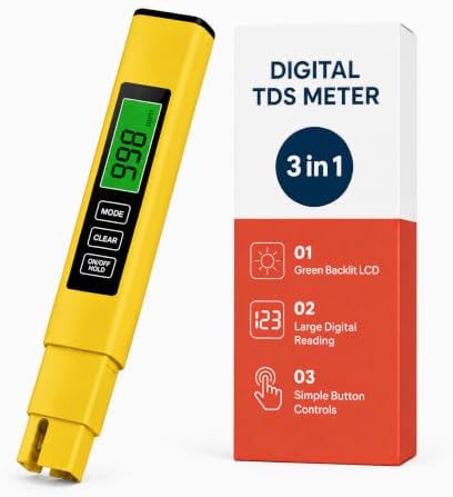 3 in 1 TDS Meter, EC/TDS/Temp Water Tester for Drinking Water, 0-999 PPM by Supmea