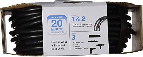 Raindrip R280DT Drip-A-Long1/4 in. Dripline Kit includes 50 feet of 1/4-Inch Dripline preassembled with 1/2 GPH drippers, 5 Barbed Tees, 5 Barbed Elbows, 5 Barbed Couplings, 5 End Plugs - Image 4