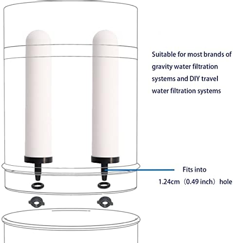 HUINING 4PCS 10-inch Replacement Ceramic Filter Candle with Activated Carbon for Countertop Gravity Water Filter Systems - Image 6