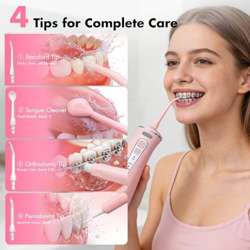 Cordless Water Flosser, C15 Portable Pink Oral Irrigator - Image 5