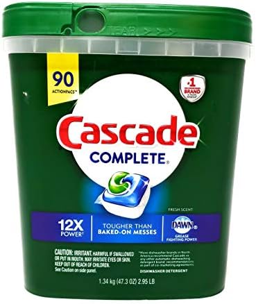 Cascade Complete Dishwasher Detergent, with Dawn Grease Fighting Power, 90 Fresh Scent Action Pacs by Cascade