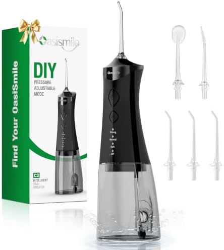 OasiSmile C2 Water Flosser for Teeth, 350ML Water Dental Pick, DIY Pressure by OasiSmile