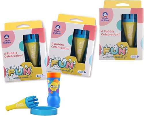 Uncle Bubble Mini Bubble Blower Family Pack of 3 for Kids by UncleBubble