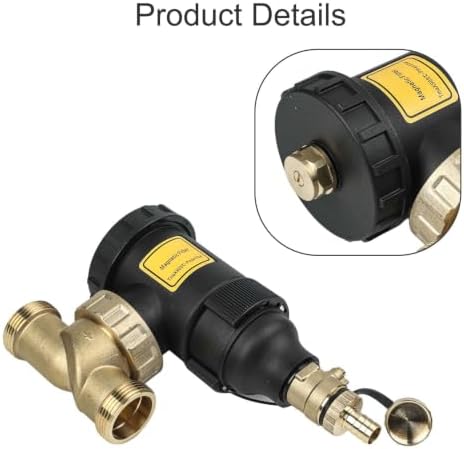 Heating System Magnetic Dirt Filter, DN20 To DN32 Threaded Connection, Sludge Separator For Boiler And Heater, 1-Stage For Rust And Impurity Removal, Black Finish(DN32/1-1/4 male) - Image 2