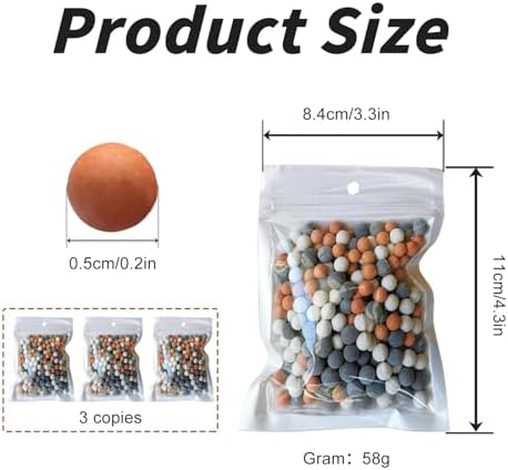 BLMHTWO 3 Packs Shower Envy Filtered Shower Head, Mineral Filtration Showerhead Stones Replacement Anion Mineral Beads for ShowerHead Filter - Image 2