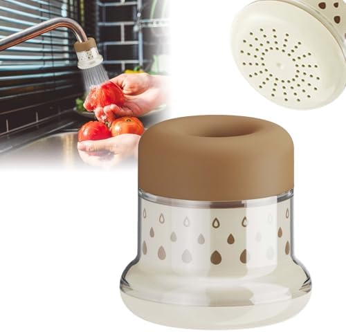 Faucet Water Filter,Splash Proof Softener Parts,Detachable Leak Proof F́aucet Mount Sink Purifier for Kitchen Shower Home Hotel Restaurant Apartment (Brown) by ROTORS