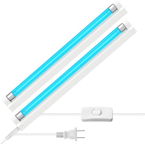 COOSPIDER 2Pack 6W UV Light with Ozone,185nm Sanitizer Lamp with Cord and Plug, UVC Lamp for Shoes/Closet/Cabinet/Bathroom 110V CTUV-6 by Coospider