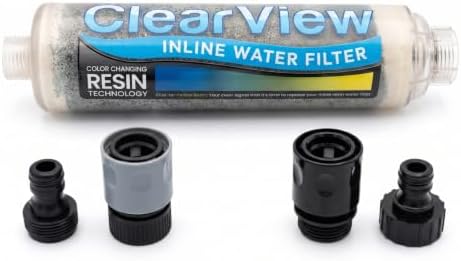 Clearview Inline Color Changing DI Resin Water Filter, 3/4 Inch GHT Hose Connector, Spot-Free Rinse Filter for Car Washing, Window Cleaning, RVs, Motorcycles and Solar Panels - Image 7