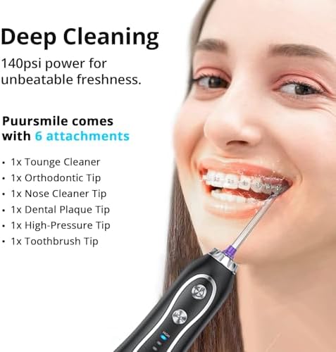 Puur Smile Complete Oral Kit - Dental Care Treatment | Water Flosser + Floss Drop Serum + Replacement Tips - Image 3