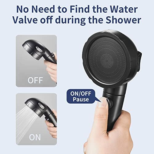 HANLIAN Black On/Off High Pressure Handheld Shower Head for RV Camper - Image 3