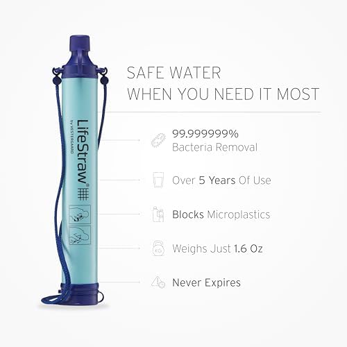 LifeStraw Personal Water Filter for Hiking, Travel and Emergency, Blue, 2PK - Image 3