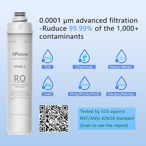 RO100ROPOT Series 4-Pack Replacement Filter Cartridge Set Compatible with Bluevua RO100ROPOT, RO100ROPOTUV Series Water Filter, Pack of 4 Filters (1*PP, 1*CTO, 1*RO, 1*PCF) - Image 5
