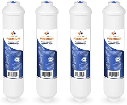 Aquaboon Premium Inline Post/Carbon Polishing Water Filter Catridge for Reverse Osmosis System Standard Size (Quick Connect Fiting) RO Water Filter Replacement Compatible with ICF-10 4-Pack by Aquaboon