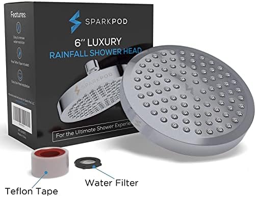 SparkPod Rain Shower Head, 6 Inch Round, Charcoal Grey Finish - Image 6