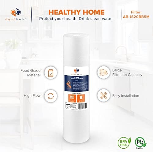 Aquaboon 5 Micron 20 x 4.5 Sediment Water Filter Replacement - 8 Pack - Image 4