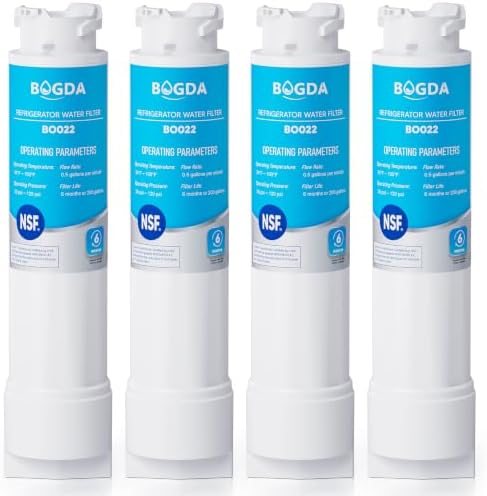 Water Filter Fit for EPTWFU01 Frigi-daire Replacement 4 count, Compatible with Pure-Source Ultra 2, EWF-02, 012505454226, 4562222, Multiple Filtration and Drink Clear, white,By BOGDA by BOGDA