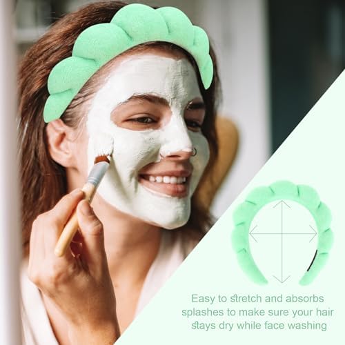 Spa Headband, 3 Pack Soft Terry Cloth Hairband for Washing Face, Skincare Headbands Makeup Headband, One Size Fits Most, Women - Image 3
