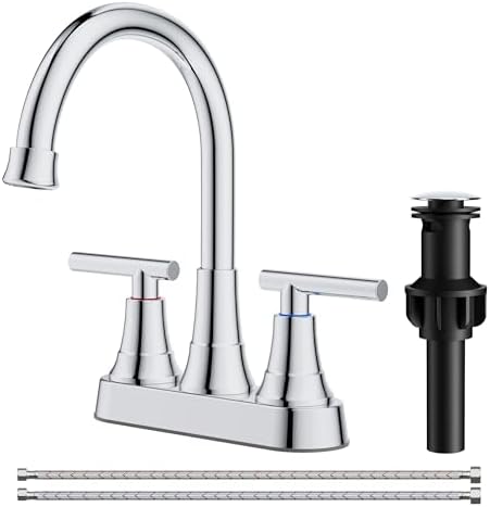 FORIOUS Chrome Bathroom Faucet Centerset, Chrome Faucet for Bathroom Sink by FORIOUS