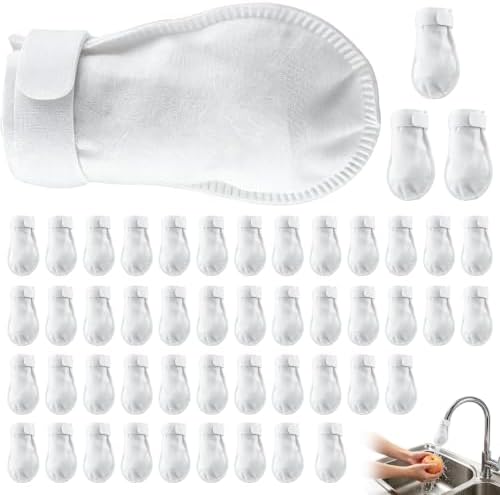 High Density Faucet Filter,Faucet Filter Cotton Bag,Cotton Filter Bag for Faucet,Splash Proof Cottons Pouch Kit,for Most Faucets,Improves Water Quality for Cooking and Cleaning(50PCS+10 Straps) by Unknown