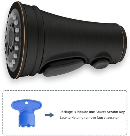Universal Kitchen Faucet Sprayer Head 3-Mode, 15 Adapter, Oil Rubbed Bronze - Image 4