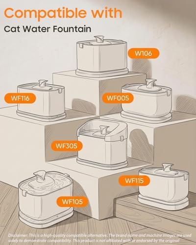 50+1 Pack Cat Water Fountain Filters Compatible with PETLIBRO Dockstream Water Fountain PLWF106/116/115/105/005, 1-year Set of Replacement Filters (25 Filters + 25 Sponges+1 Brush) - Image 2