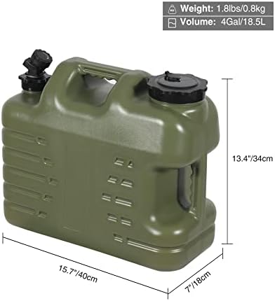 REDCAMP 5 Gallon/18.5L Portable Water Container with Spigot, Green - Image 2