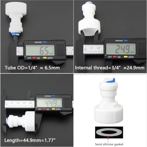 LYMLHVTG 3/4" Male & Female Elbow to 1/4" Push Fit Adapter for RO Filter - Image 5