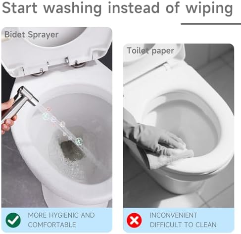 Handheld Bidet Sprayer for Toilet with Filter, Adjustable Water Pressure Stainless Steel Jet Spray for Toilet, Filtered Fresh Water for Feminine Wash and Cloth Diaper Rinsing - Image 5
