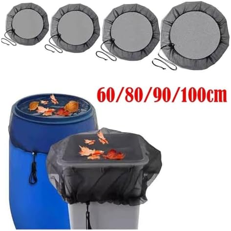 Mesh Cover for Rain Barrels, 2/5pcs Rain Water Collection Bucket Netting with Drawstring Prevent Fallen Leaves from Entering The Bucket(2pcs,Diameter 60cm) - Image 2