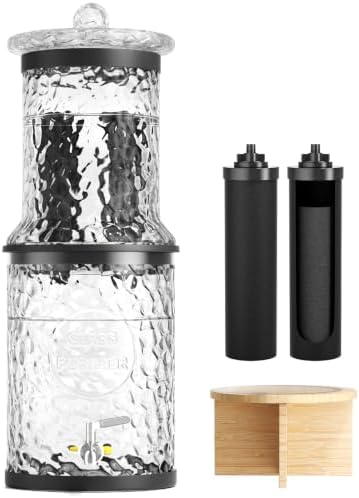 Glass Gravity Water Filter System, 3 Gallon with Dual Carbon Filtration by Unknown