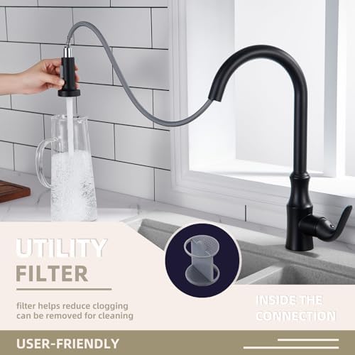 Angle Simple Kitchen Faucet Head Matte Black, NSF/ANSI/CAN 61 & 372 Tested - Image 6