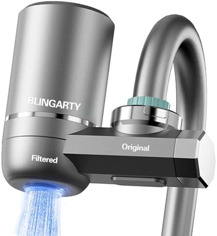 Faucet Mount Water Filter, Water Filter for Sink Faucet, Sink Water Filter 99% Filtration Removes Impurities, Tap Water Purifier (Incl. 1 Filter, 13 adaptors) by BLINGARTY