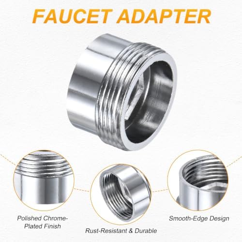 M METERXITY 2-Pack Faucet Adapter, M18 Female to M22 Male, for Kitchen - Image 2