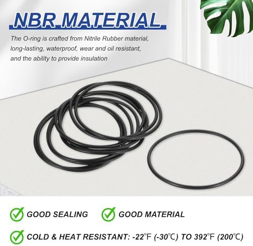 PATIKIL Silicone O Rings, 10 Pcs 3.1" OD 3" ID 0.12" Width Sealing O Ring Gasket Washers for Bathroom Sink Compressor Valves Pipe Hose Repair, Black (80x78.8x3.1mm) - Image 3
