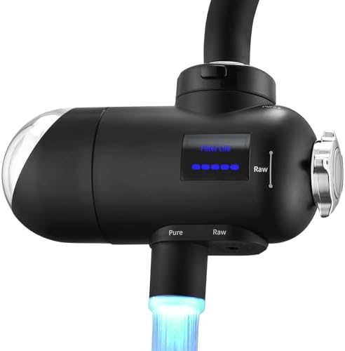 HOMELODY Water Filter for Sink Faucet 3.0 - Upgraded LED Display 3000-4000L Faucet Mount Water Tap Filter Reduces Lead Chlorine Heavy Metals, Faucet Water Filter Fits Most Standard US Faucets by HOMELODY