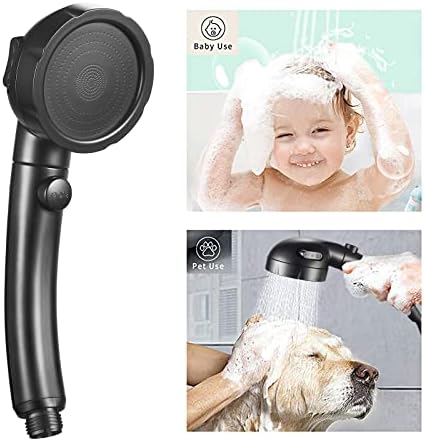 KAIYING High Pressure Handheld Shower Head with ON/OFF Pause Switch, 3 Spray Modes Shower Wand with Shut Off Button, Removable Camper Shower Head with Hose and Adjustable Angle Bracket (Black) - Image 3