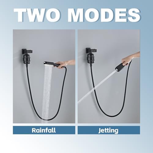 Filtered Handheld Shower Head with Hard Water Filter, Matte Black Wide Face Hand Held Showerhead with Hose and Bracket Set, High Pressure Built-in Power Wash - Image 5