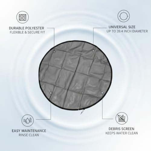 Black Polyester Rain Barrel Mesh Filter Cover, Debris Screen for Open-Top Water Containers up to 39.4 Inches, 1 Pack - Image 5
