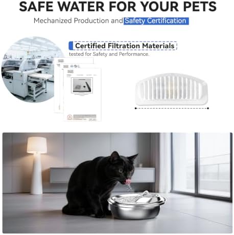ORSDA Cat Water Fountain Filters, Replacement Carbon, Resin Filter ONLY for D30 67oz/2L Automatic Cat Fountain Dog Water Dispenser, 4 Filtration System (12PCS Filters） - Image 6