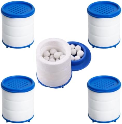 5-Pack PP Cotton Sink Faucet Water Filter Replacement Cartridges with Filter Stones, 1.45" X 1.2", for Kitchen & Bathroom Tap Purifier by Unknown