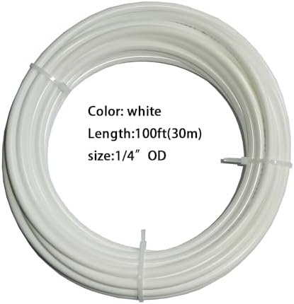 1/4 Inch Water Line, NSF Certified RO Tubing & Refrigerator Water Line - Polyethylene (PE) Flexible Tube for Ice Maker, Under Sink Filter, Reverse Osmosis System - 100 Ft White - Image 2