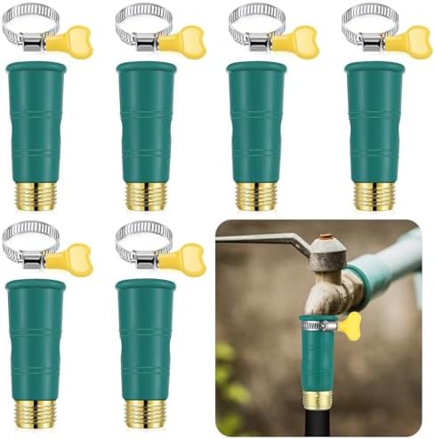 6 Set Universal Faucet Hose Adapter with Clamps Fit 3/4" Connector by Innconee