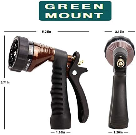 GREEN MOUNT Water Hose Nozzle Spray Nozzle, Metal Garden Hose Nozzle with Adjustable Spray Patterns, Perfect for Watering Plants, Washing Cars - Image 6